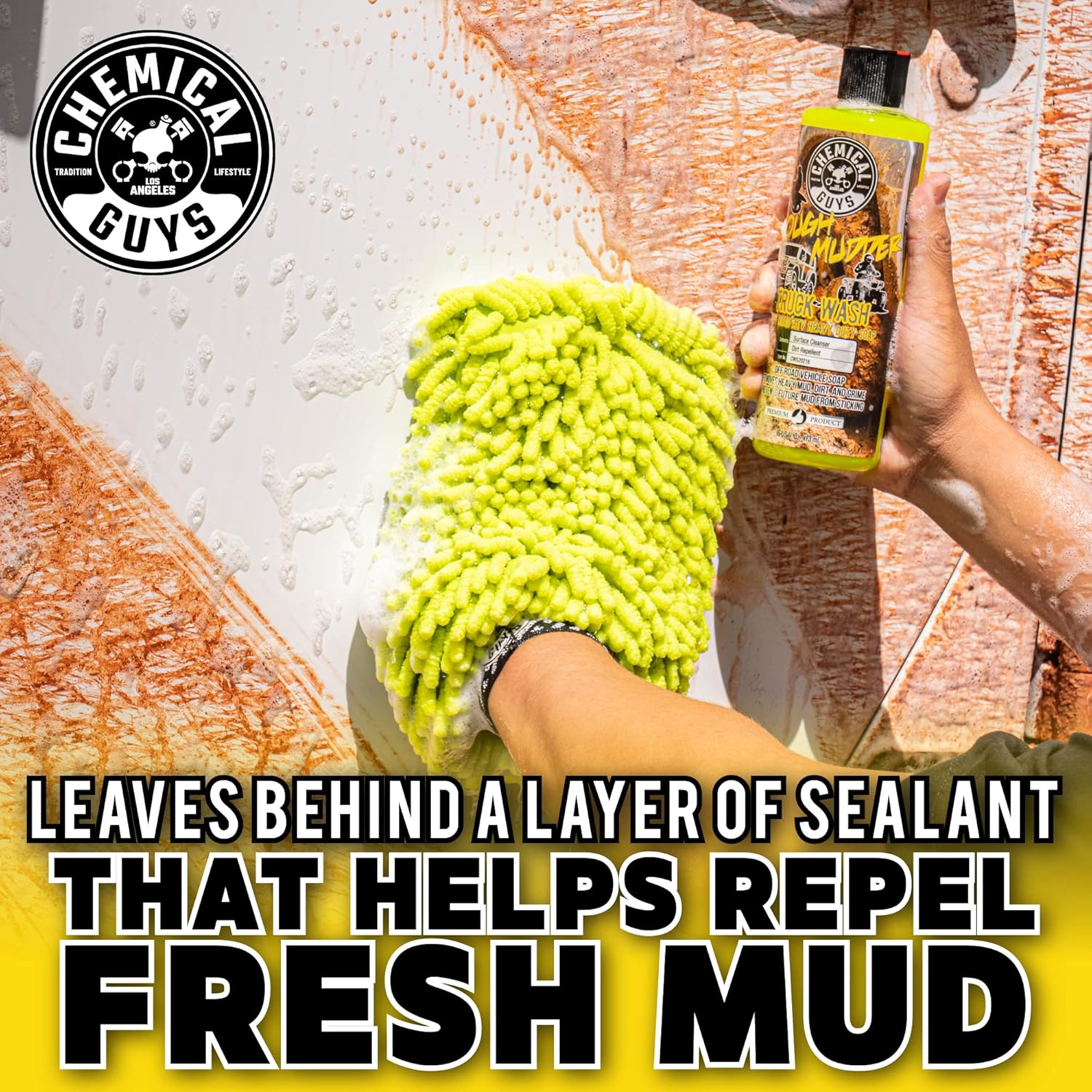 Chemical Guys Tough Mudder Foaming Heavy Duty Car Wash Soap - Soap for Foam Cannons, Foam Guns, or Buckets - Safe for Trucks, ATVs, RVs, and Off-Road Vehicles - 128 oz Lemon Scent - Image 4