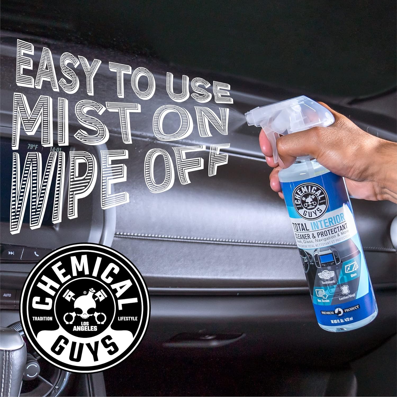 Chemical Guys Total Interior Cleaner & Protectant – Chemical Guys Interior Cleaner, Cleans & Protects Leather, Vinyl, Plastic, Rubber, Glass with a Streak-Free Finish — 16 Fl Oz (Pack of 2) - Image 9