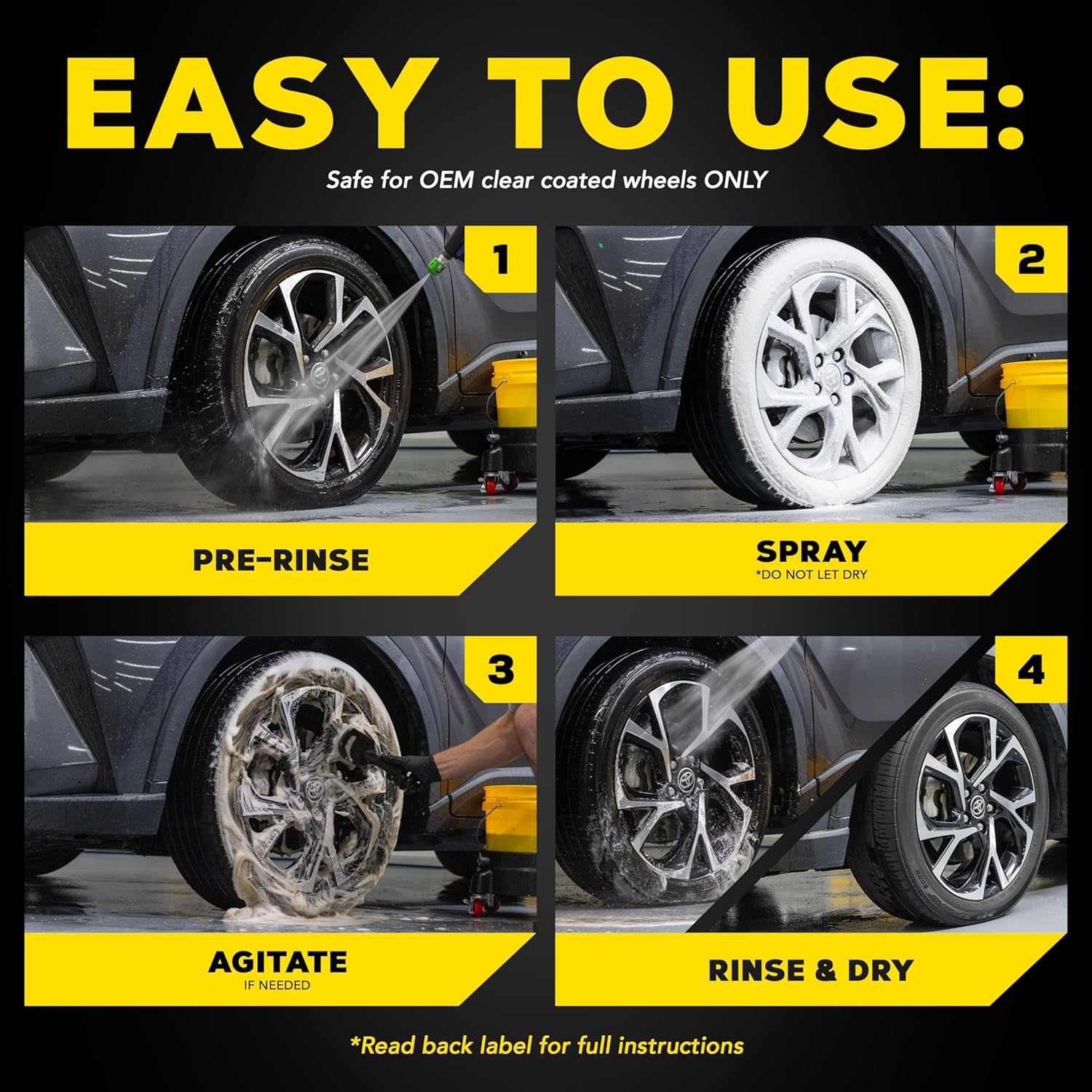 Meguiar's Hot Rims Foaming Wheel & Tire Cleaner - Combines a Wheel and Tire Cleaner in One Product that Quickly Powers through Brake Dust and Grime on OEM Clear Coated Wheels, 20 Oz Foam - Image 6