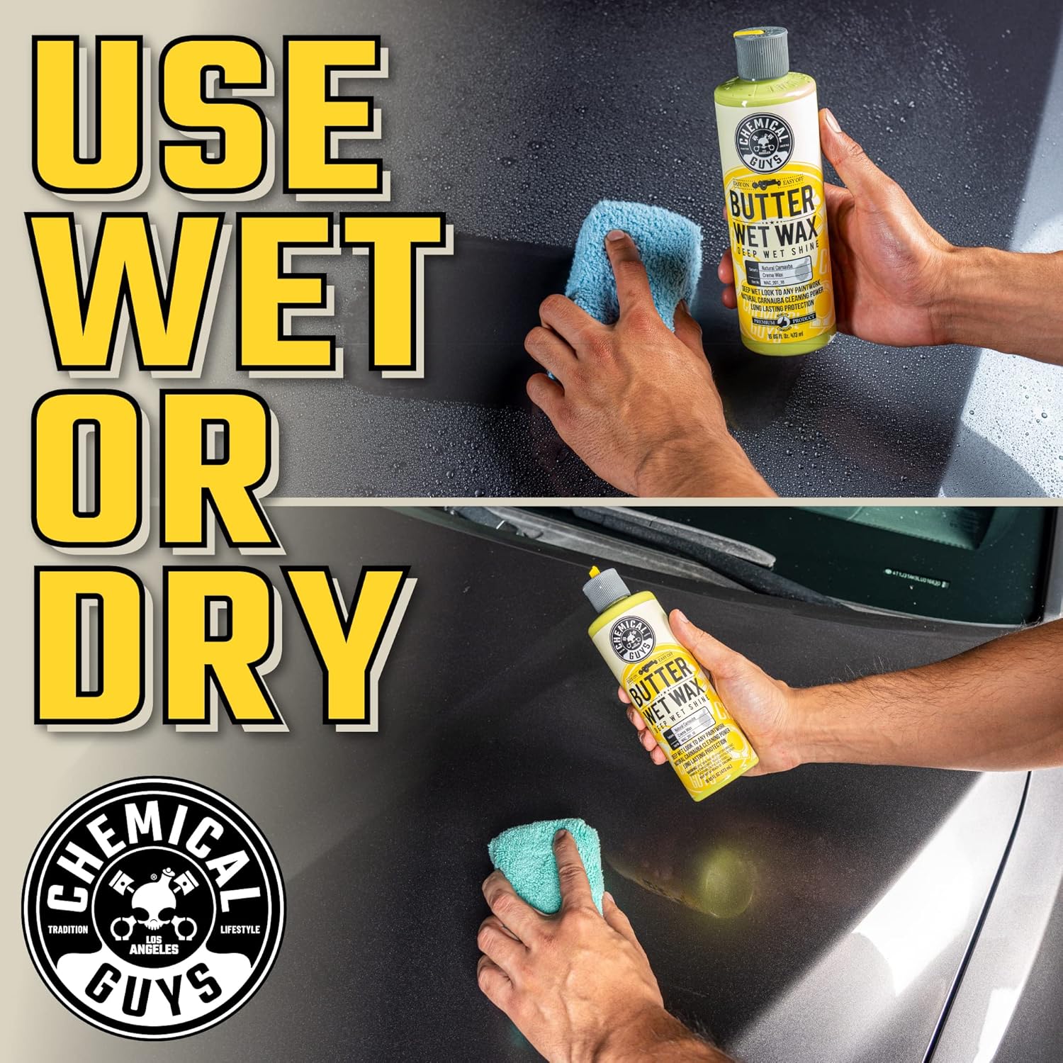 Chemical Guys Butter Wet Wax - Deep Wet Shine Car Wax for Cars, Trucks, SUVs, RVs, and More, Easy On/Off Liquid Formula, Banana Scent - 16 fl oz - Image 11