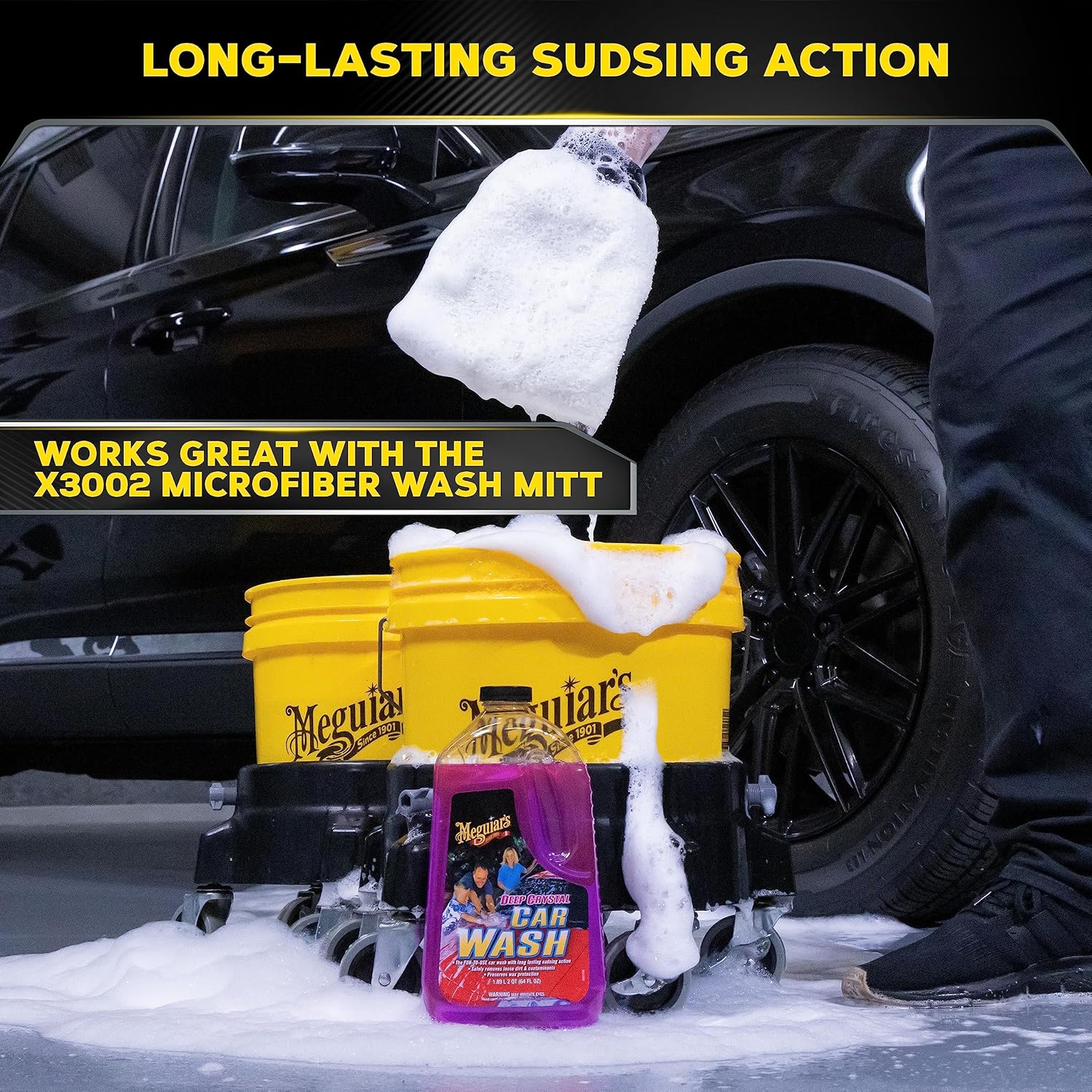 Meguiar's Deep Crystal Car Wash - Car Wash Shampoo that Cleans Paint, Enhances Gloss, and Preserves Wax Protection, pH Balanced Car Wash Soap with Excellent Foaming Action, 64 Oz - Image 6