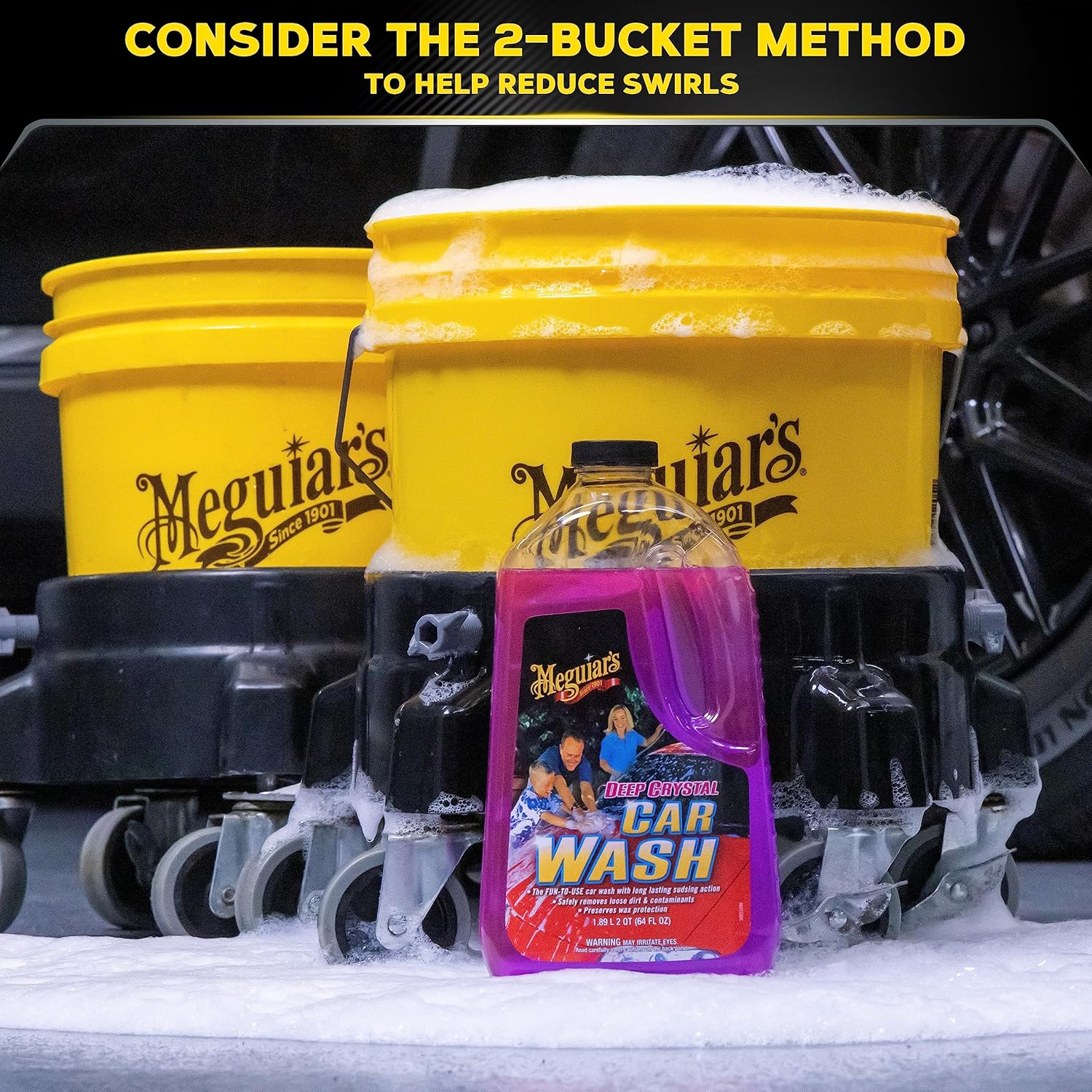 Meguiar's Deep Crystal Car Wash - Car Wash Shampoo that Cleans Paint, Enhances Gloss, and Preserves Wax Protection, pH Balanced Car Wash Soap with Excellent Foaming Action, 64 Oz - Image 3