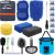 AUTODECO 22Pcs Car Wash Cleaning Tools Kit Car Detailing Set with Blue Canvas Bag Collapsible Bucket Wash Mitt Sponge Towels Tire Brush Window Scraper Duster Complete Interior Car Care Kit