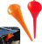 MLY 2-Pack Oil Funnels for Automotive Use, Long Neck No Spill Oil Funnel with Hanging Loop, Portable Auto Maintenance Tools for Oil Change and Transmission fluid ((Small Red+Orange)