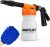 SwiftJet Car Wash Foam Gun + Microfiber Wash Mitt – Foam Cannon Works with Any Soap – Garden Hose Car Foam Sprayer – Car Wash Kit – Car Accessories Foam Blaster (Orange Foam Gun with Mitt)
