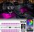 Xprite RGB LED Car Interior Bluetooth USB Light Strip, w/Wireless Remote and APP Control,4 PCS Under Dash Footwell Ambient Lights Kits, DIY Music Mode Universal for Vehicle Internal, SUV, Trucks