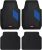 Coverado Car Floor Mats Full Set – Heavy-Duty PVC Floor Mats with Metallic Heel Pad, All-Weather Protection for Front & Rear, Non-Slip Backing, Easy-Clean Interior Liners，Blue