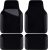 CAR PASS Waterproof Universal Fit Car Floor Mats, Faux Leather Car Carpet Mats, Black Car Mats with Anti-Slip Nibbs Backing & Driver Heel Pad Fit for SUV,Vans,sedans, Trucks,Set of 4pcs(All Black)