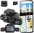HUPEJOS AI 4K Dash Cam Front and Rear Recording with Driver Monitoring System, STARVIS 2 Night Vision, 360° View 4 Channel Dashcam Car Camera, 5G Wi-Fi GPS, CPL, 3″ Touch Screen, with 64GB Card,V8 MAX