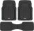 Motor Trend FlexTough Floor Mats for Cars, Black Deep Dish All-Weather Car Mats, Waterproof Trim-to Fit Automotive Floor Mats for Cars Trucks SUV, Universal Floor Liner Car Accessories