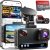 4K+4K Dash Cam Front and Rear, Free 128GB Card Included, 5.8GHz WiFi Dash Camera for Cars, Built-in GPS, G-Sensor, 170°Wide Angle, 3″ IPS Screen, 24H Parking Mode, Support 512GB Max